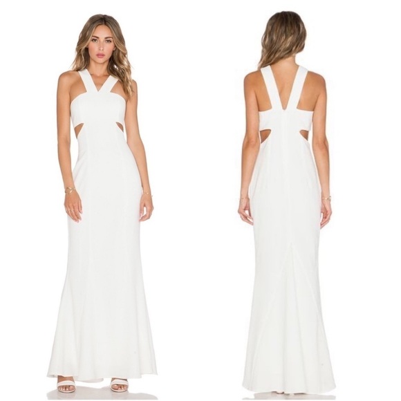 Jarlo Dresses & Skirts - Revolve JARLO Daciana Maxi Dress Evening Gown White Cutout Gown Size S New NWT